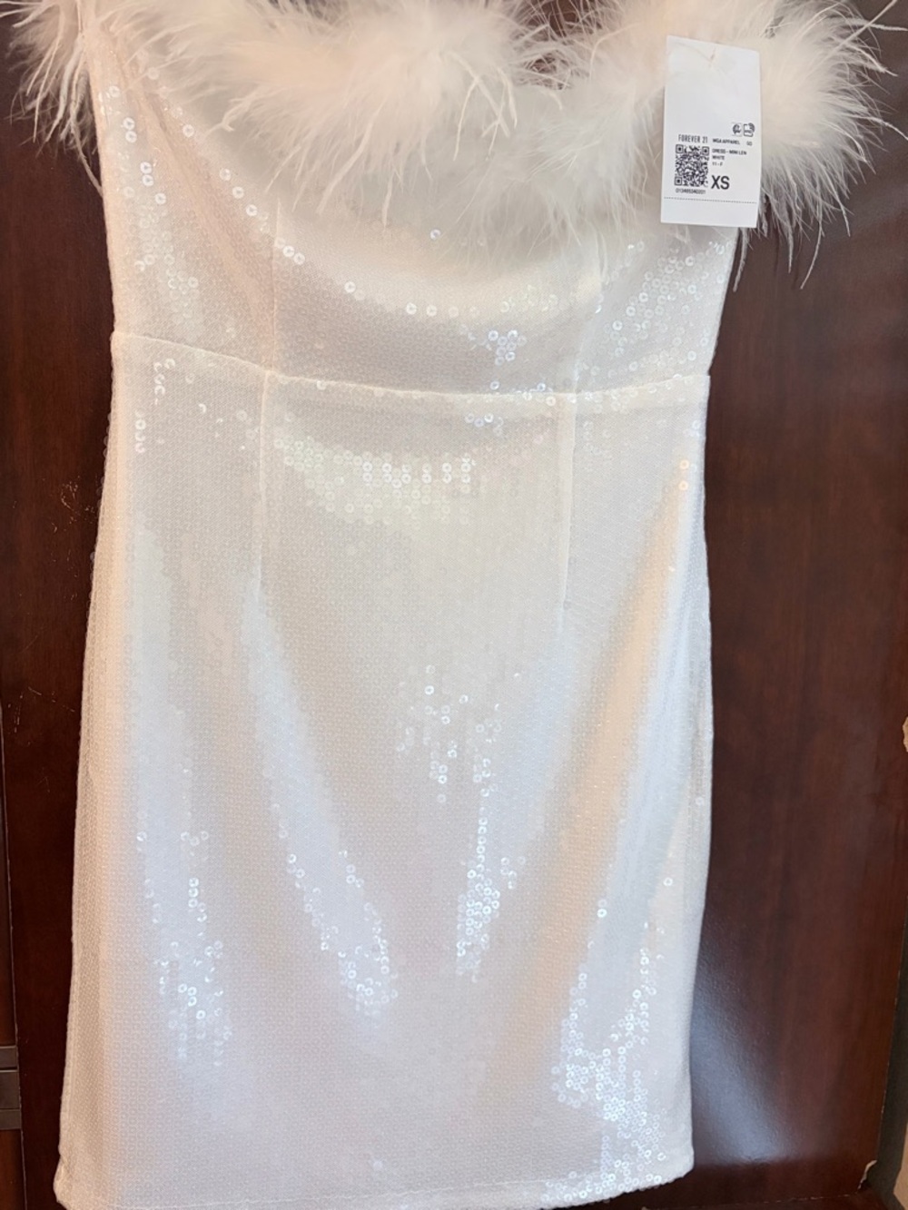 Forever 21 white strapless sequin mini dress